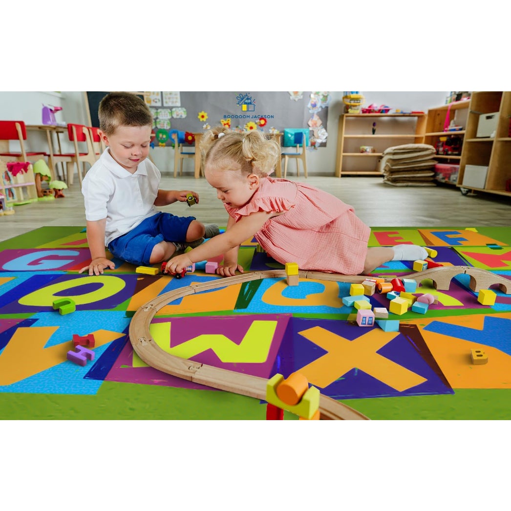 Boooooom Jackson Kids ABC Alphabet Rug, 6.5 FT x 9 FT