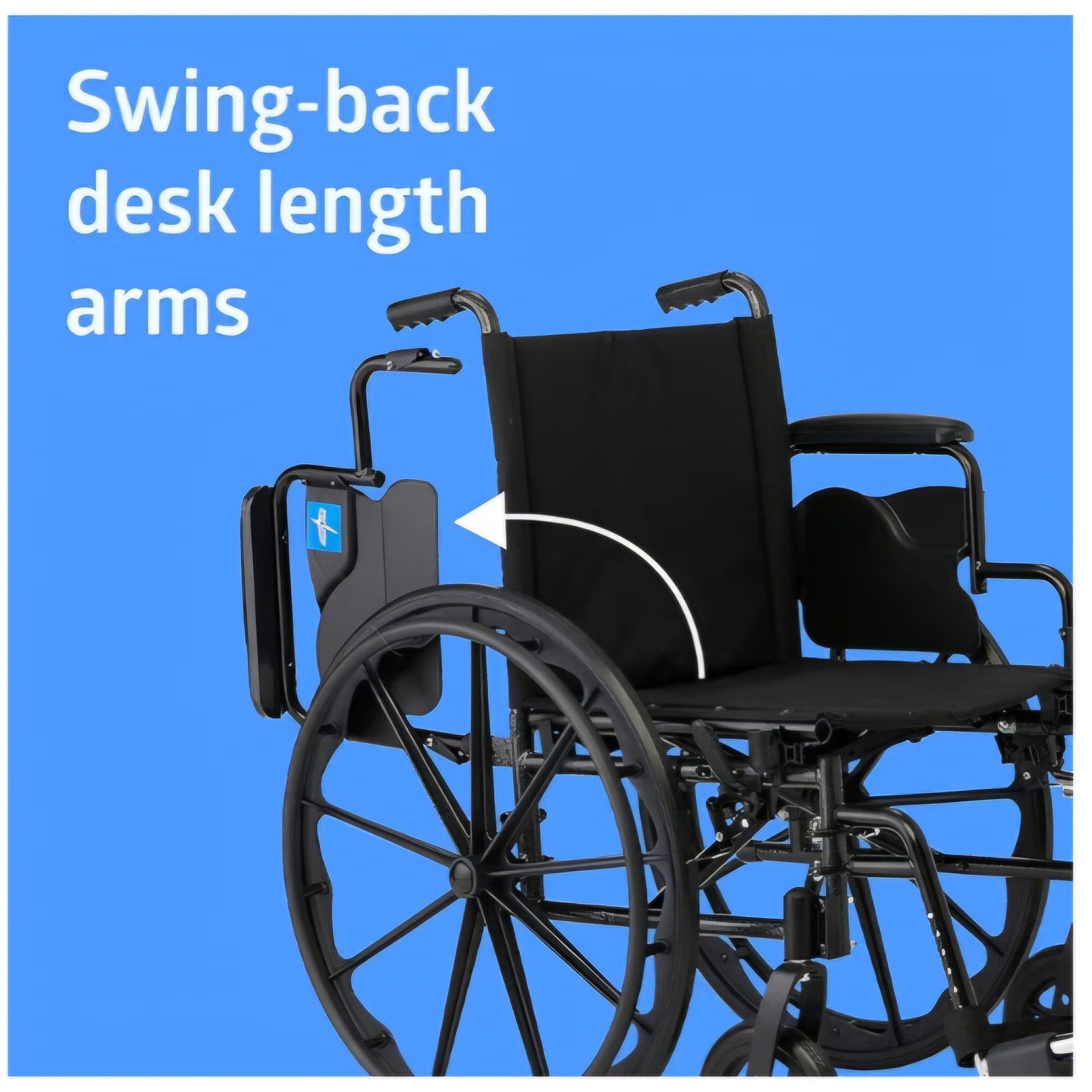 Medline 20” Foldable K4 Wheelchair with Swing-Back Desk-Length Arms & Swing-Away Footrests, 300 lbs