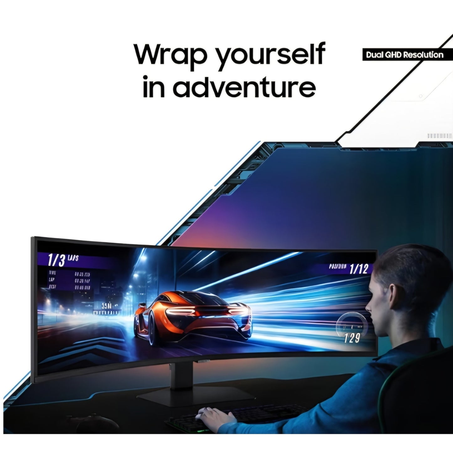 SAMSUNG 49" Odyssey G9 (G95C) Series DQHD 1000R Curved Gaming Monitor,240Hz,1ms(GtG)DisplayHDR 1000