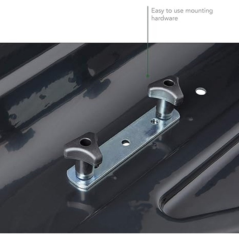 SportRack Vista XL Rear Opening Cargo Box, Black, 63"L x 38"W x 19"H, Water Resistant, Plastic