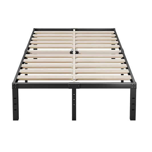 ZIYOO Queen Size Bed Frame 18 Inches Tall, 3 Inches Wide Wood Slats with 3500 Pounds Support