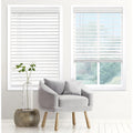 DEZ FURNISHINGS Cordless 2" Signature Faux Wood Blind, 56.5" W x 60" H, Embossed White