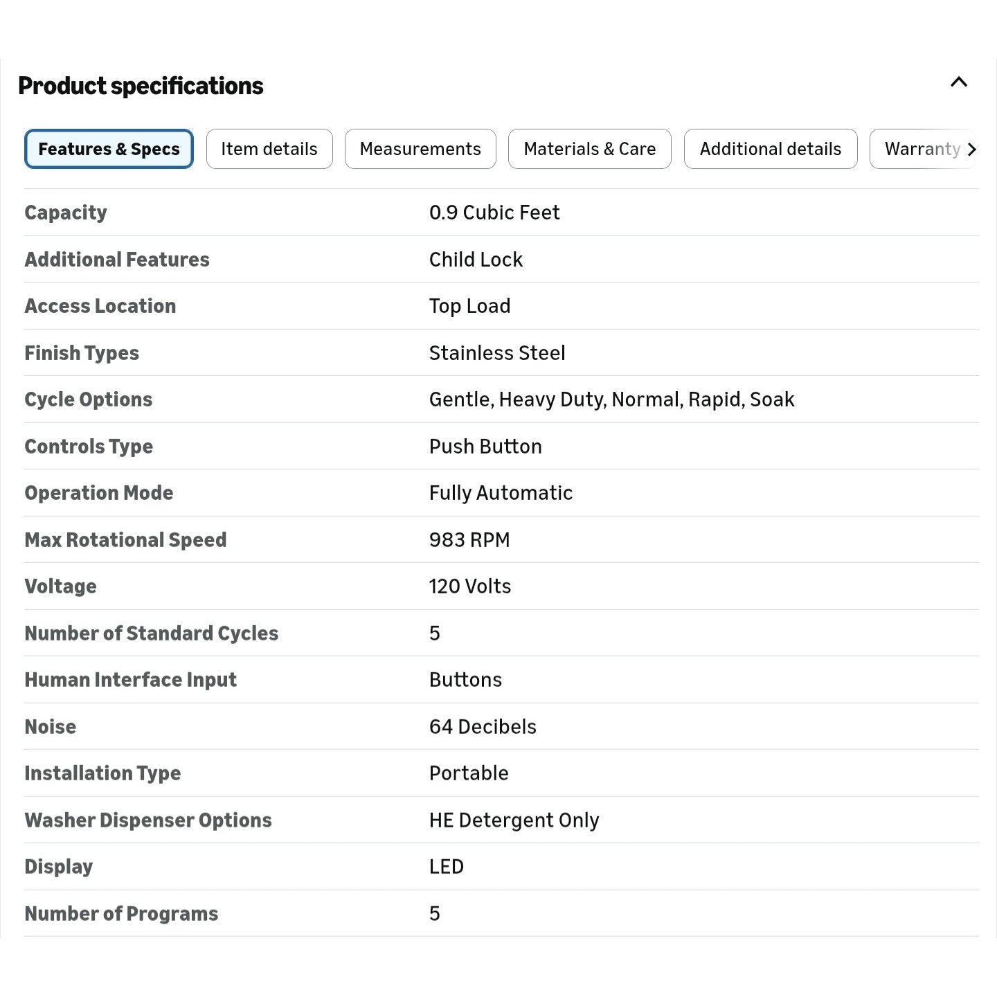 BLACK+DECKER 0.9 Cu. Ft. Portable Washer, 6.6 lb. Capacity Washing Machine for Homes & Apartments