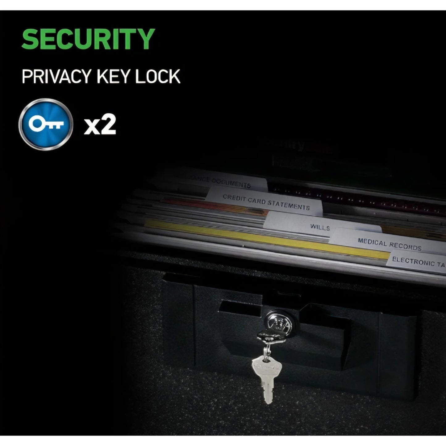 SentrySafe Black Fireproof Document Box with Key Lock, Safe Secures Files and Documents for Home