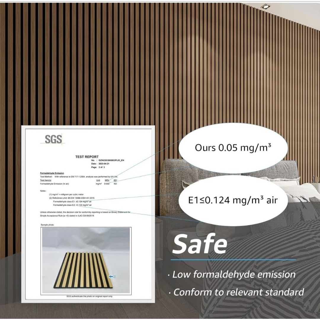 Art3d 4-Piece Wood Slat Acoustic Panels for Stylish Decor and Noise Reduction, 3D Textured Panel