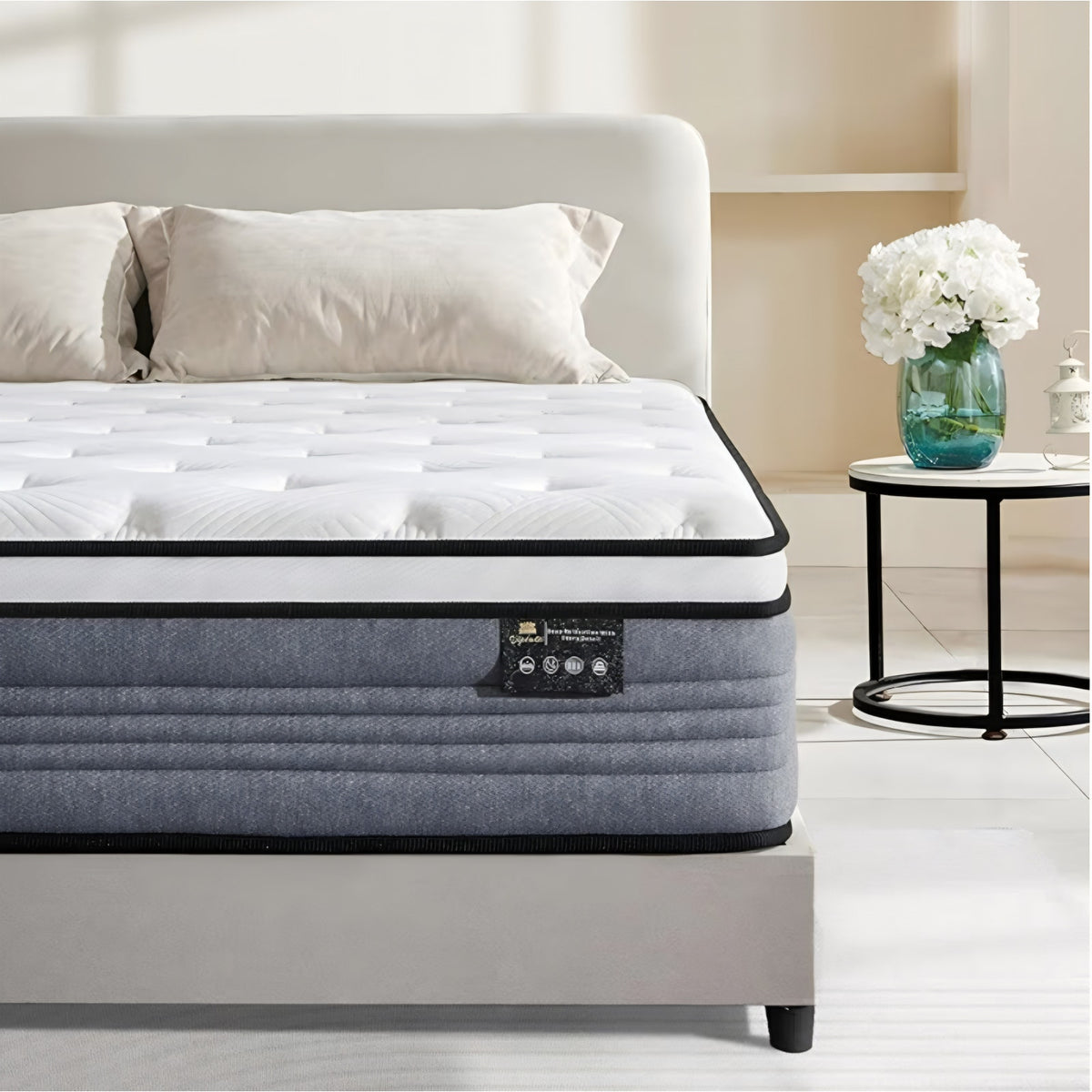 Vipcute King Size Mattress, 14 Inch King Mattresses, 14 inch Hybrid Pocketed Coil Mattress in a Box