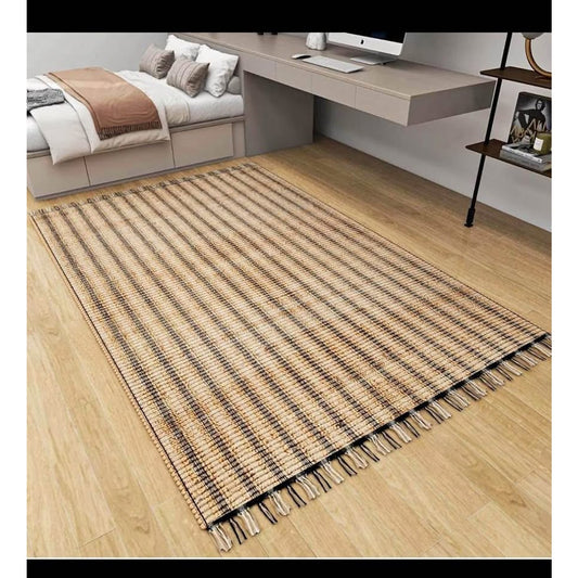 Jute Rug 6x9 Ft, Hand Woven Rug, Tightly Woven Jute Area Rug for Living Room, Bedroom, Kitchen, Dini