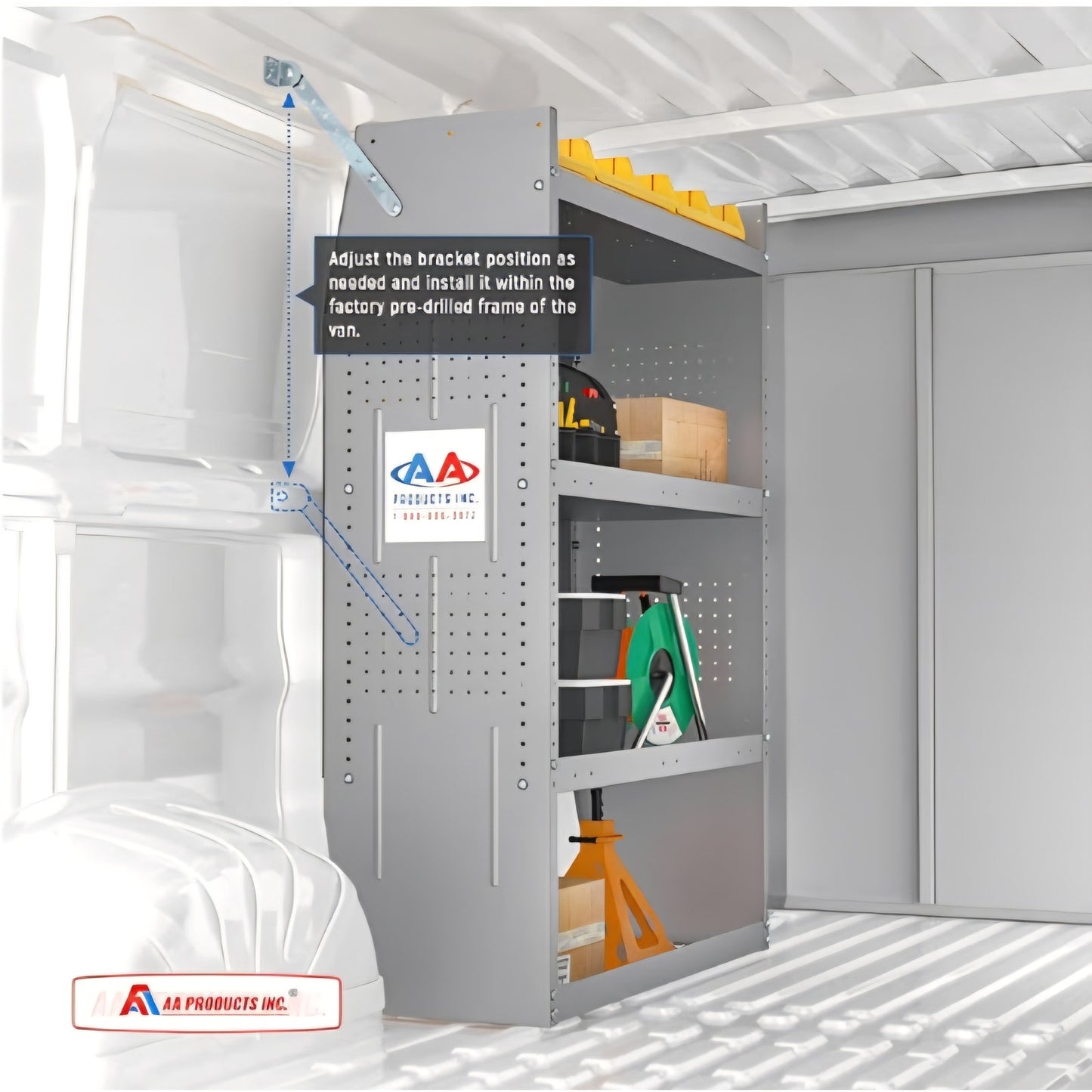 AA Products Inc. SH-4603 Steel Low/Mid/High Roof Van Shelving Storage System Fits