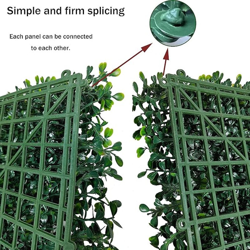 Artificial Boxwood Roll: 5 ft x 10 ft UV-Anti Faux Ivy Boxwood Hedge Leaf Grass Wall for Garden