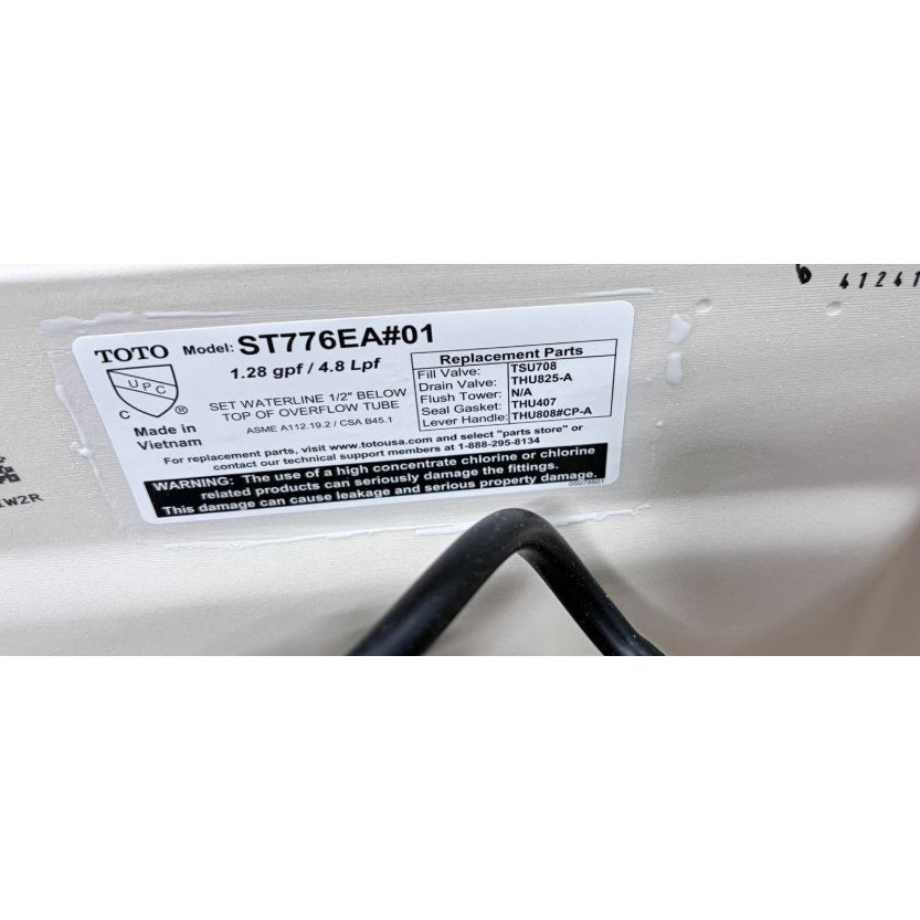 TOTO Drake ST776SA#01 1.6 GPF Toilet Tank & Cover Only – Cotton White