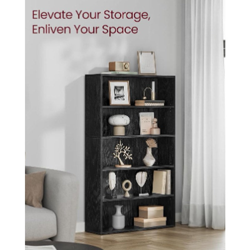 VASAGLE 5-Tier Bookshelf, Storage Organizer, 9.4 x 31.5 x 52.5 Inches Particleboard and MDF