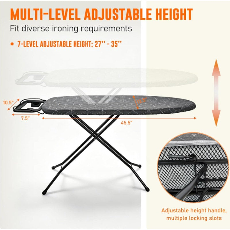 Ironing Board with Iron Rest – Full Size Foldable Board
