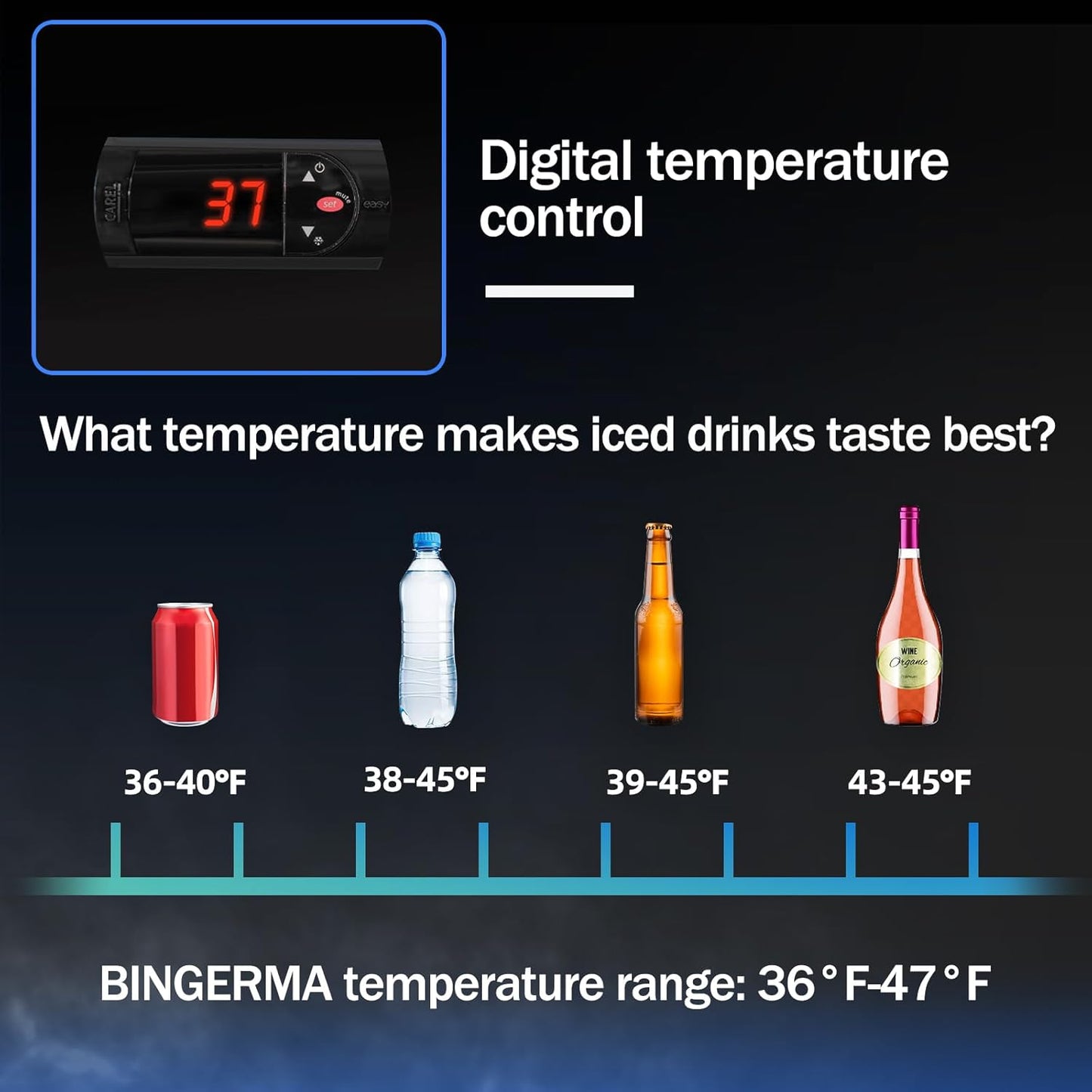 Back Bar Cooler with 2 Glass Doors Commercial Under Counter Beverage Refrigerator 7.4 Cu.ft. Black