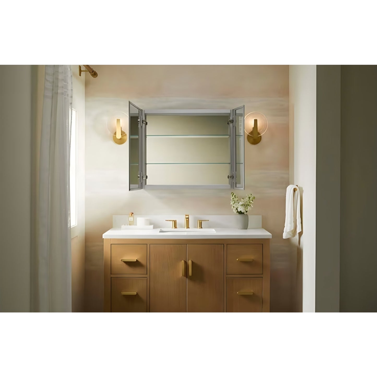 XL Mirrored Medicine Cabinets for Bathroom, Deep Rectangular Storage
