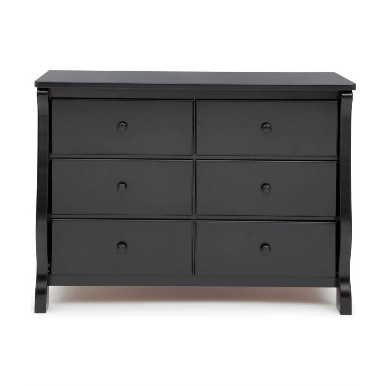 Delta Children Universal 6 Drawer Dresser with Interlocking Drawers, Ebony Black