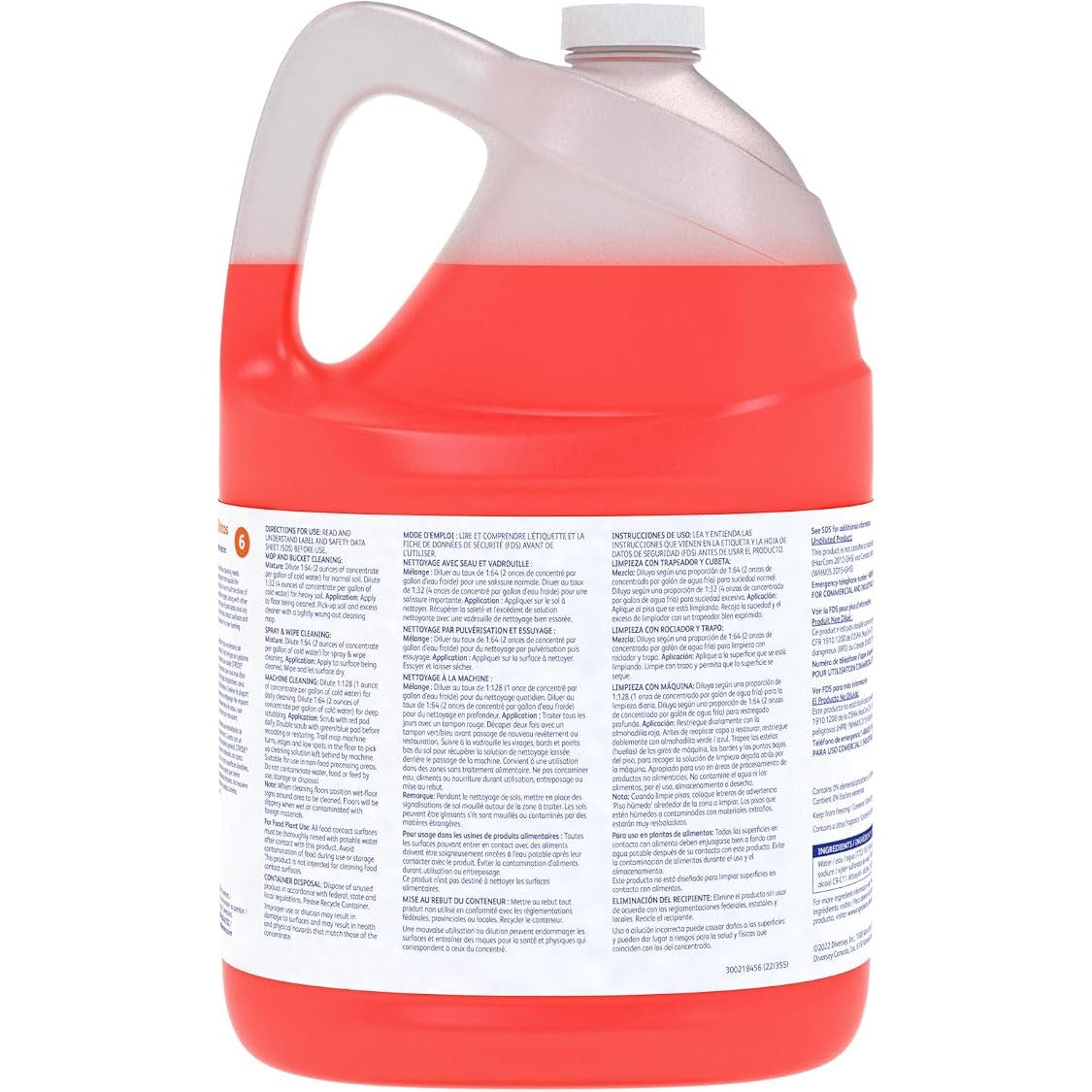Diversey Stride Citrus Neutral Cleaner, 1 Gallon, Low Foam, Citrus Scent, Size 128 Fl Oz (Pack of 1)