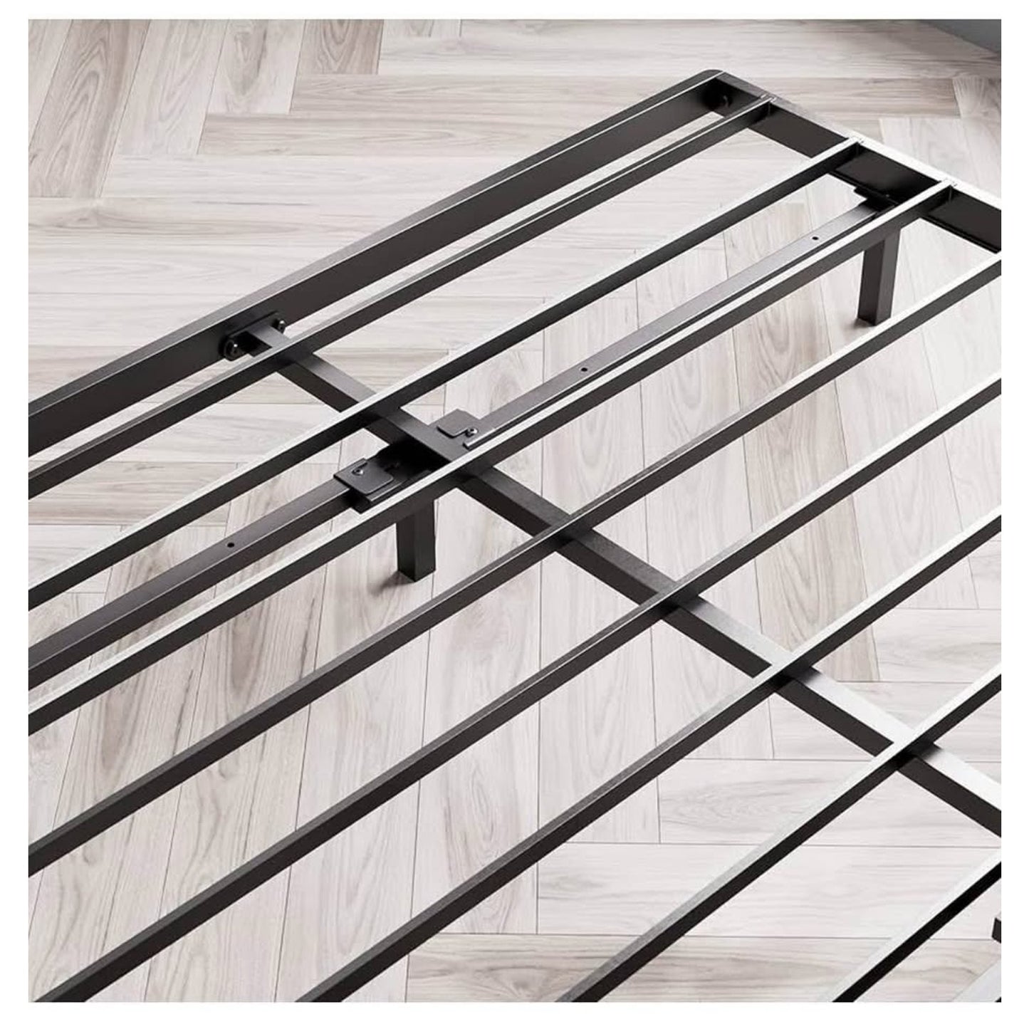 ZINUS Quick Lock Bunkie Board, Box Spring & Bed Slat Replacement, Metal Frame with Steel Slats, Easy