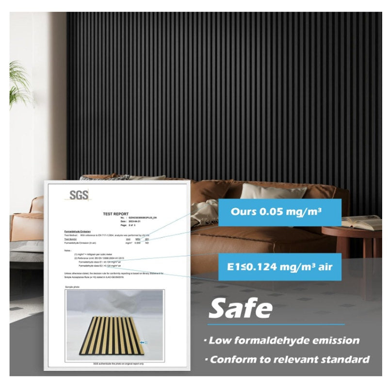 Art3d 3D Fluted Soundproof Wood Textured Slat Wall Panel, 4-Pack, Blackwood 108 x 12 Inch