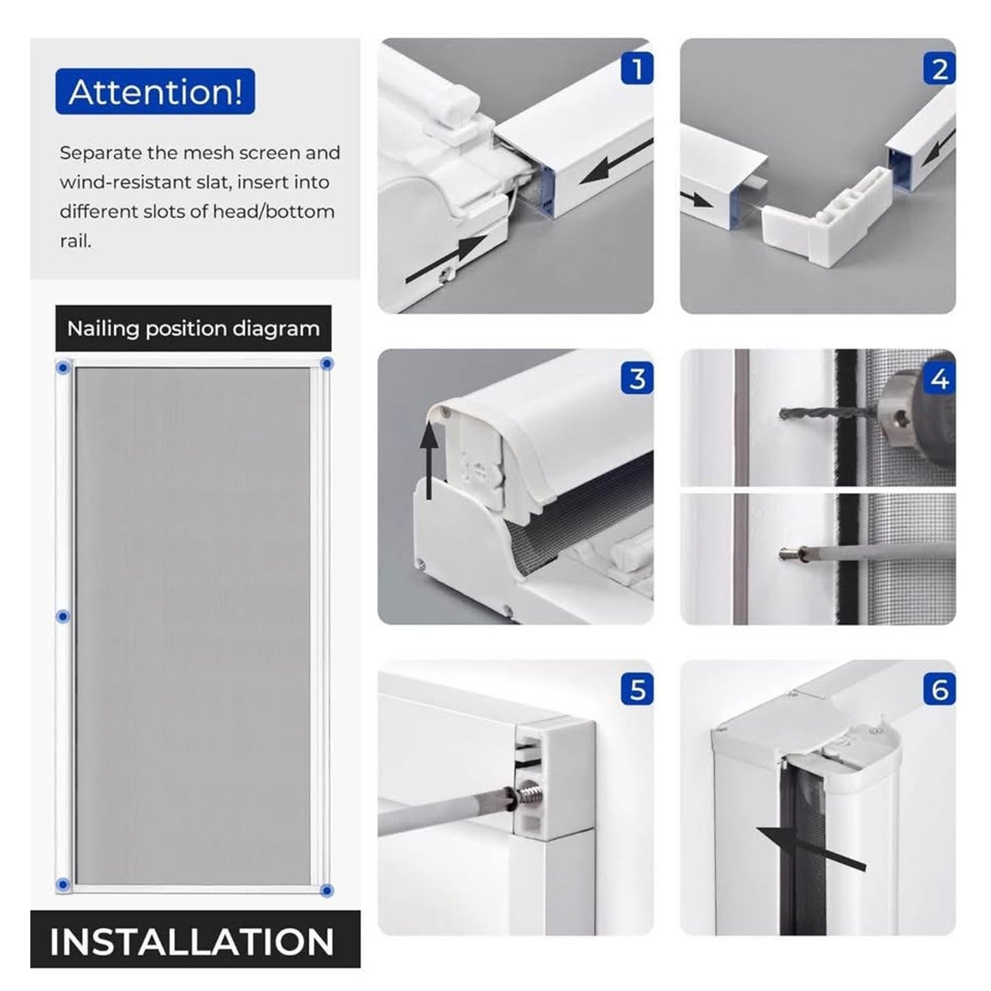 Retractable Door Screen for Single Door, Free Stop Sliding Patio Doors - Durable White Aluminium Fra