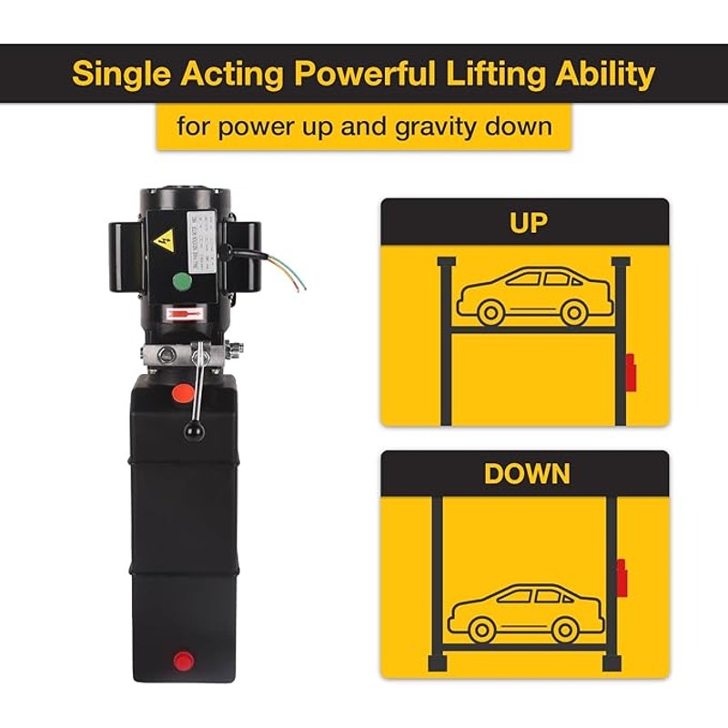 Doppy Hydraulic Pump 16 Quart, 4 Gallon, Power Unit 220V 2HP 3450 RPM Single Phase Electric.