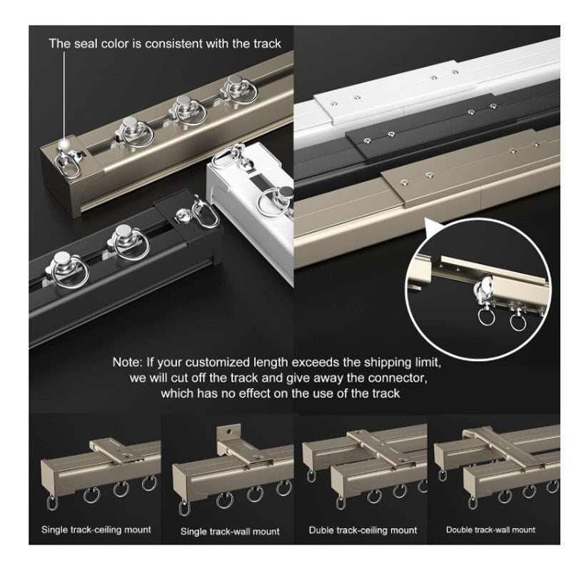 Ceiling Curtain Track - Ceiling or Wall Mounted Curtain Rail for Curtains