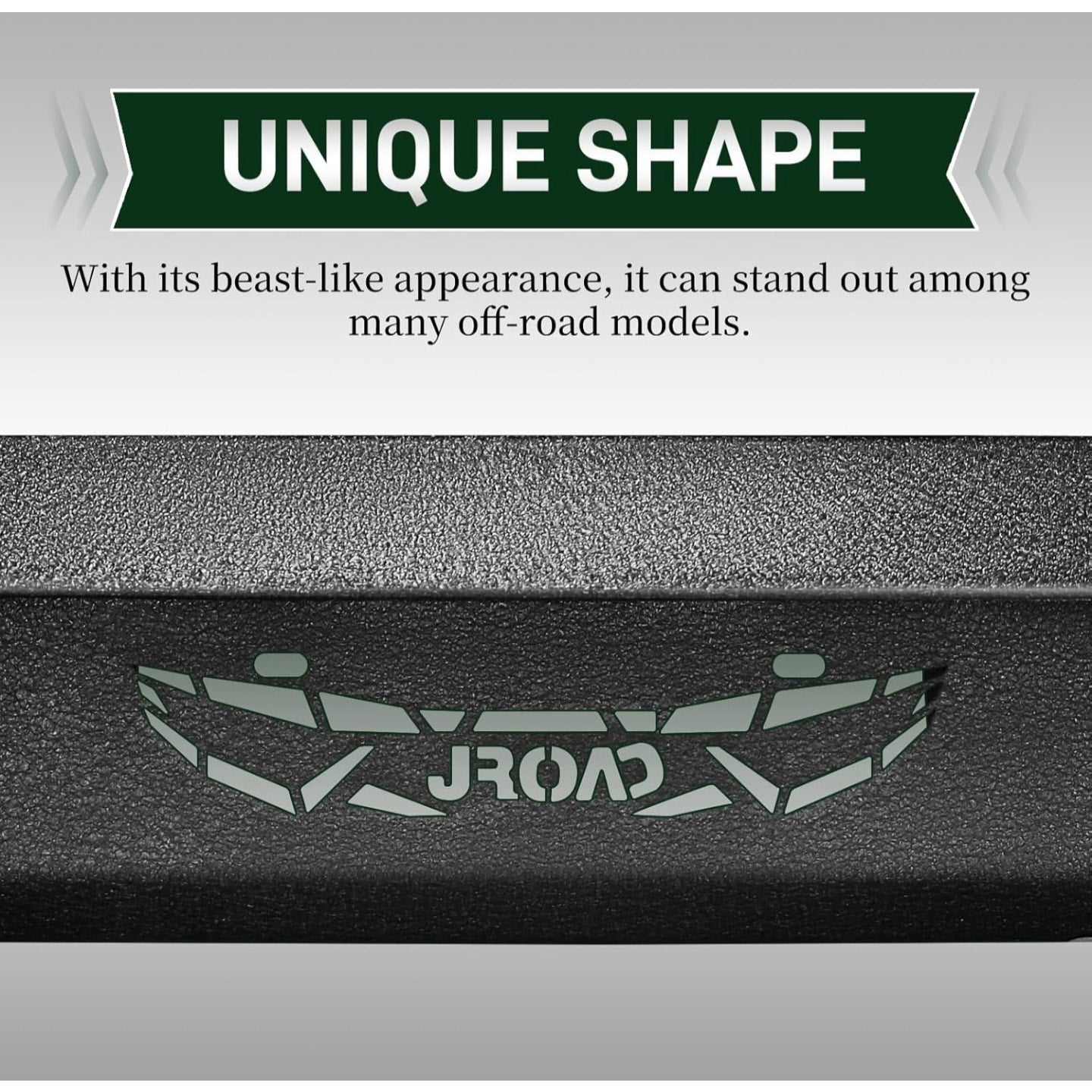 JROAD Compatible with Jeep Wrangler, Front Bumper W/LED Lights, 2 x D-Rings, Winch Plate,2018-2025J