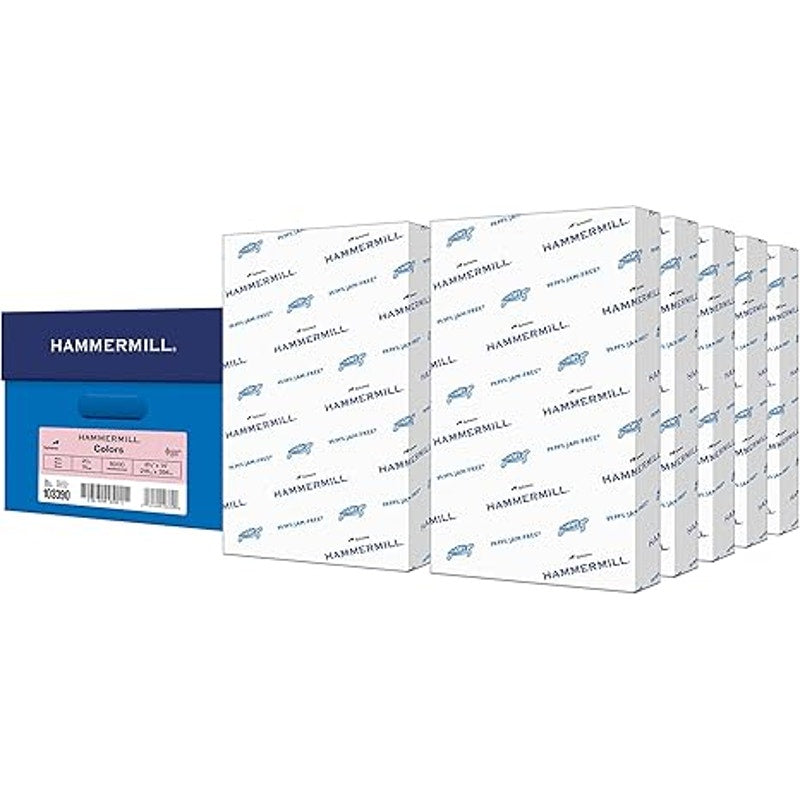Hammermill Colored Paper, 20 lb Pink Printer Paper, 8.5 x 14-10 Ream (5,000 Sheets) 103390C