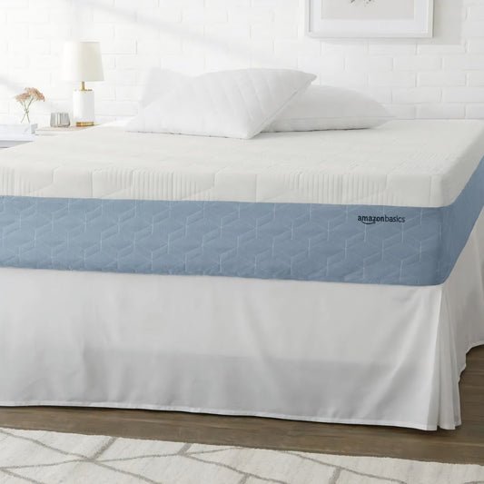 Memory Foam Mattress, Medium Firm, Cooling Gel, Queen Size Mattress, 80 x 60 x 12 inches, White/Gray