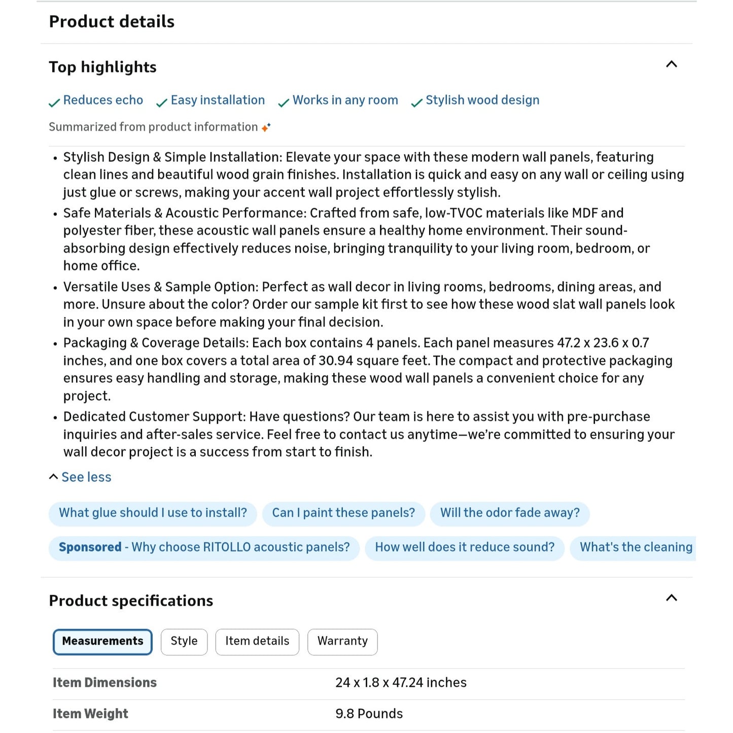 Wood Panels for Wall, 47.2"×23.6" 4 Pack (Natural Walnut)