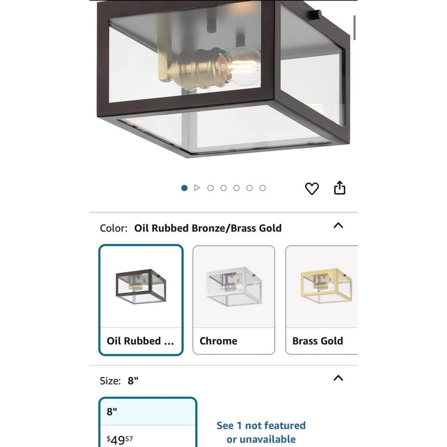 JONATHAN Y JYL9553D Eleanor 8" 1-Light Farmhouse Industrial Square Iron/Glass Case LED Flush Mount M