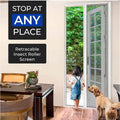 Retractable Door Screen for Single Door,Free Stop Sliding Patio Doors, Durable White Aluminium Frame