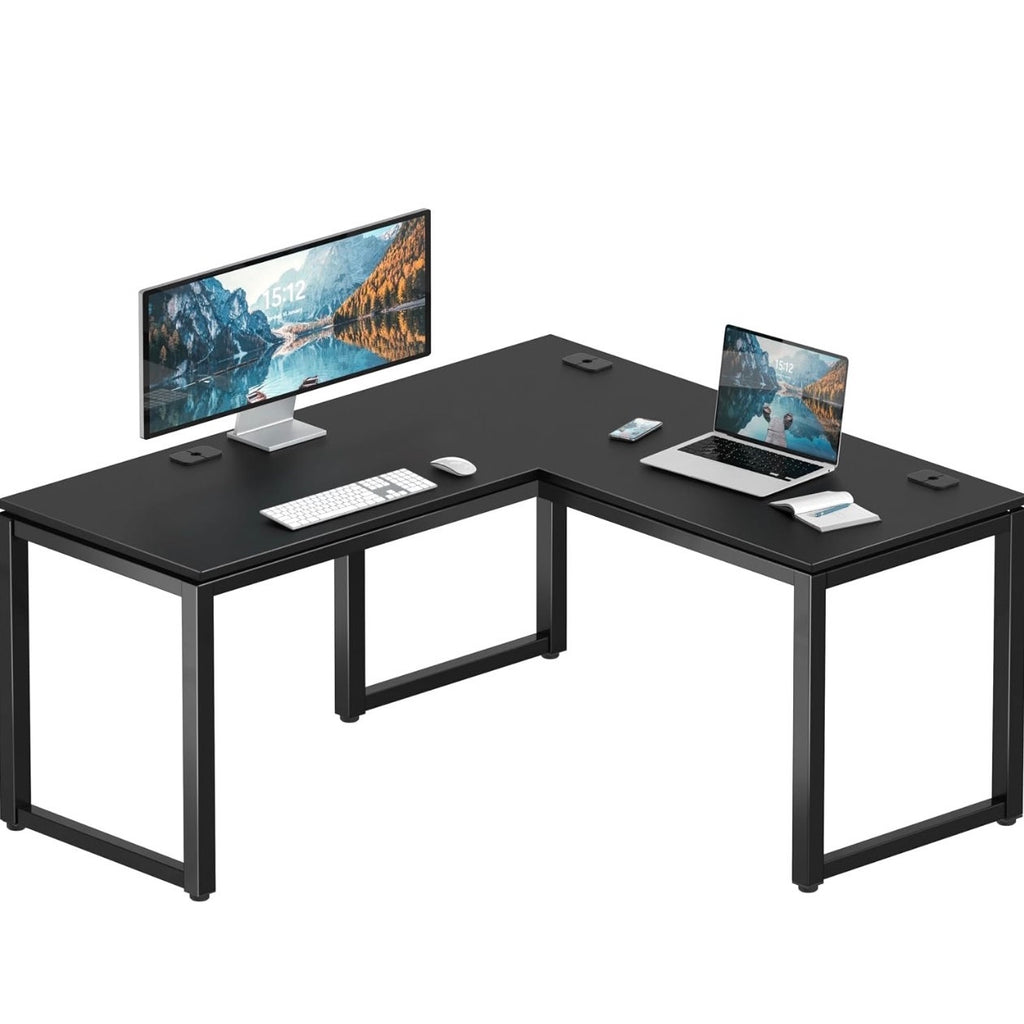 L-Shape Corner Office Computer Desk, Black
