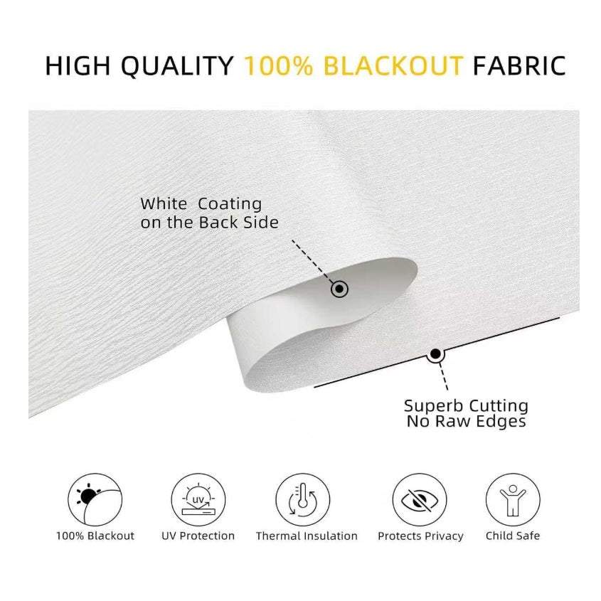 ChrisDowa Blackout Window Shades, Cordless Roller Blinds for Indoor Windows 72" W x 72" H
