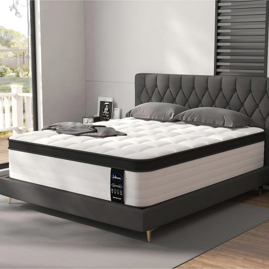King Mattress, 12 Inch Hybrid King Size Mattress, Medium Firm Memory Foam and Pocket Springs,