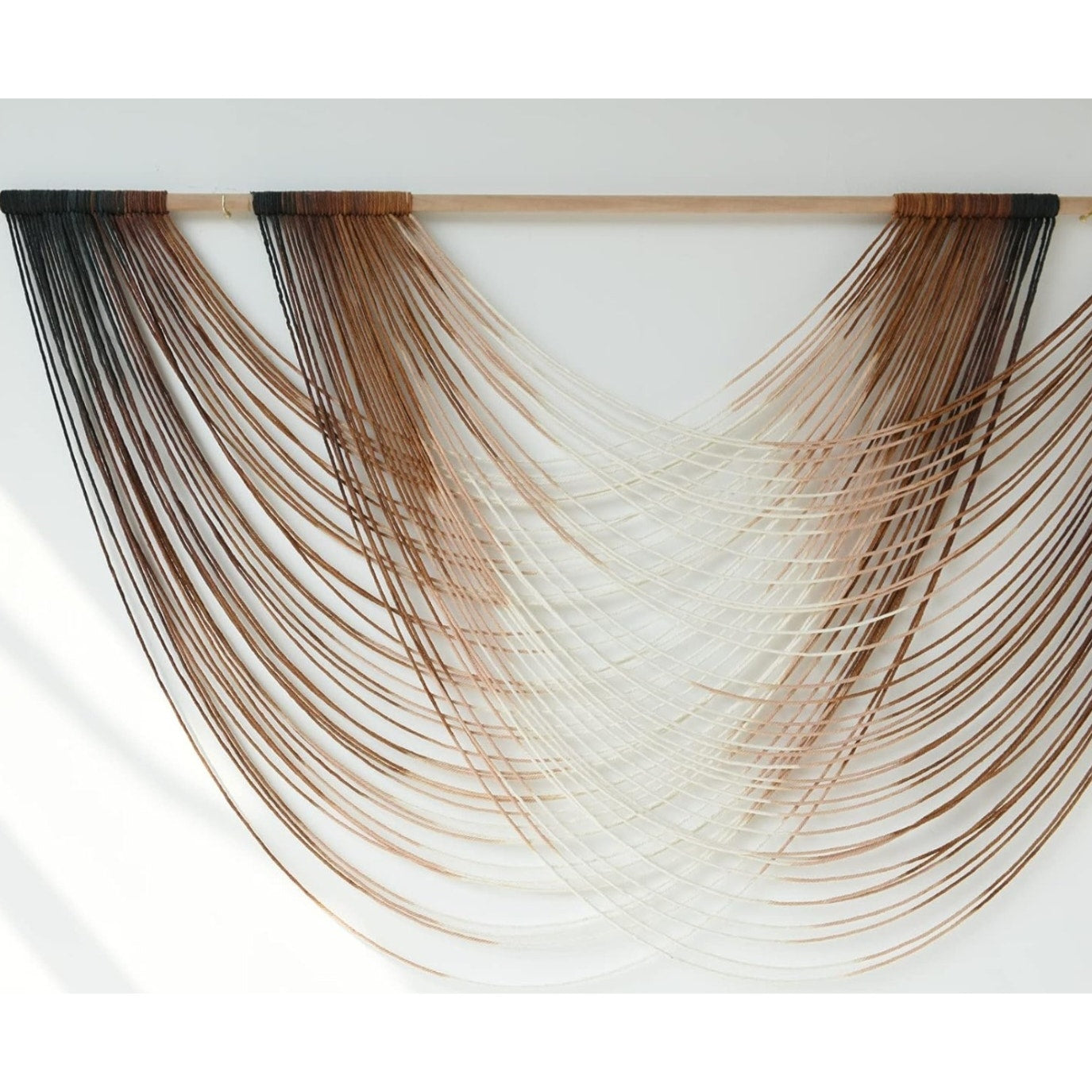 Flber Macrame Wall Hanging Dip Dye Brown Boho Wall Decor Yarn Tapestry Modern Living Room Bedroom