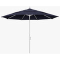 California Umbrella 11' Round Aluminum Market Umbrella, Crank Lift, Collar Tilt, Bronze Pole