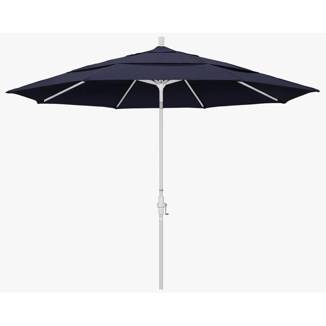 California Umbrella 11' Round Aluminum Market Umbrella, Crank Lift, Collar Tilt, Bronze Pole