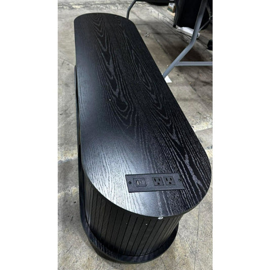 58 inc x 16 inc Mid Century Modern Oval Coffee Tables with Storage and Charging Station for Living