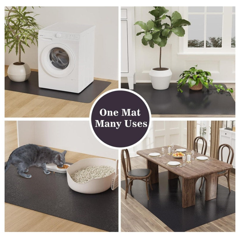 8'×10' Black Floor Mat for Under Kitchen Table, Waterpoof Floor Protector