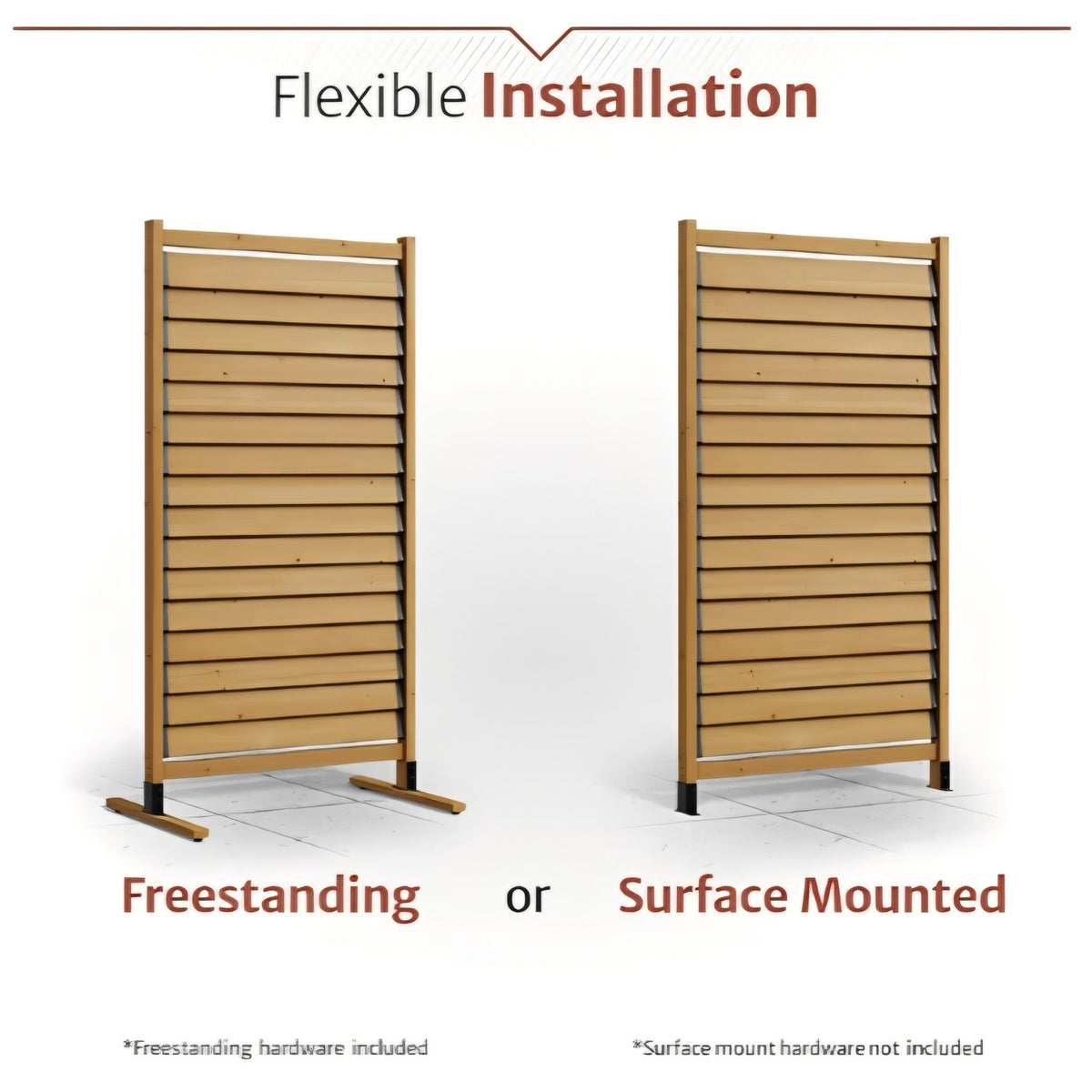 6.1ft H x 3.1ft W (1 Panel) Freestanding or Surface Mount Enclo Solara Louvered Screen