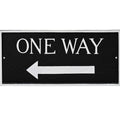 Montague Metal Products SP-80S-W-BS 7.25" x 15.75" Standard Rectangle Left One Way Sign-Black/Silver