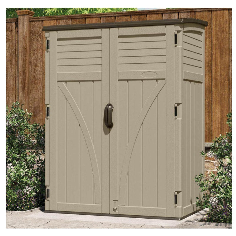 Suncast Outdoor Storage Shed, Water Resistant Resin Vertical Outdoor Storage Cabinet for Patio