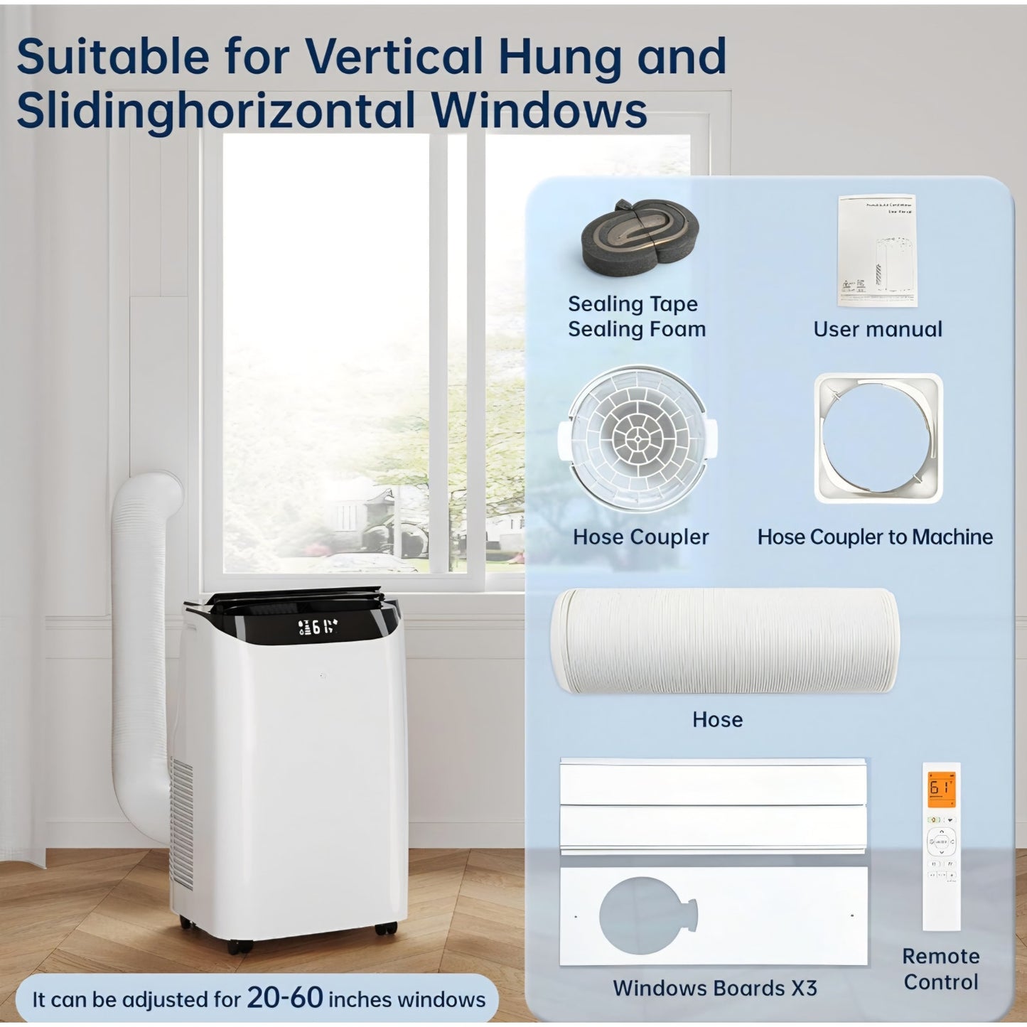 12000 BTU Portable Air Conditioners with Remote Control, 3-in-1 Free Standing Cooling AC Unit