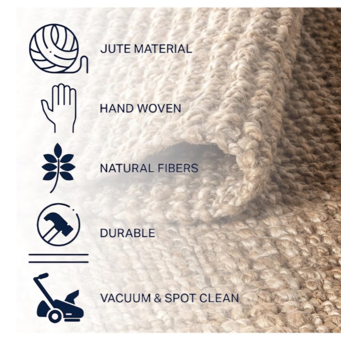 JONATHAN Y Pata Hand Woven Chunky Jute Natural 7x7 Square Indoor Area Rug, Bohemian, Rustic