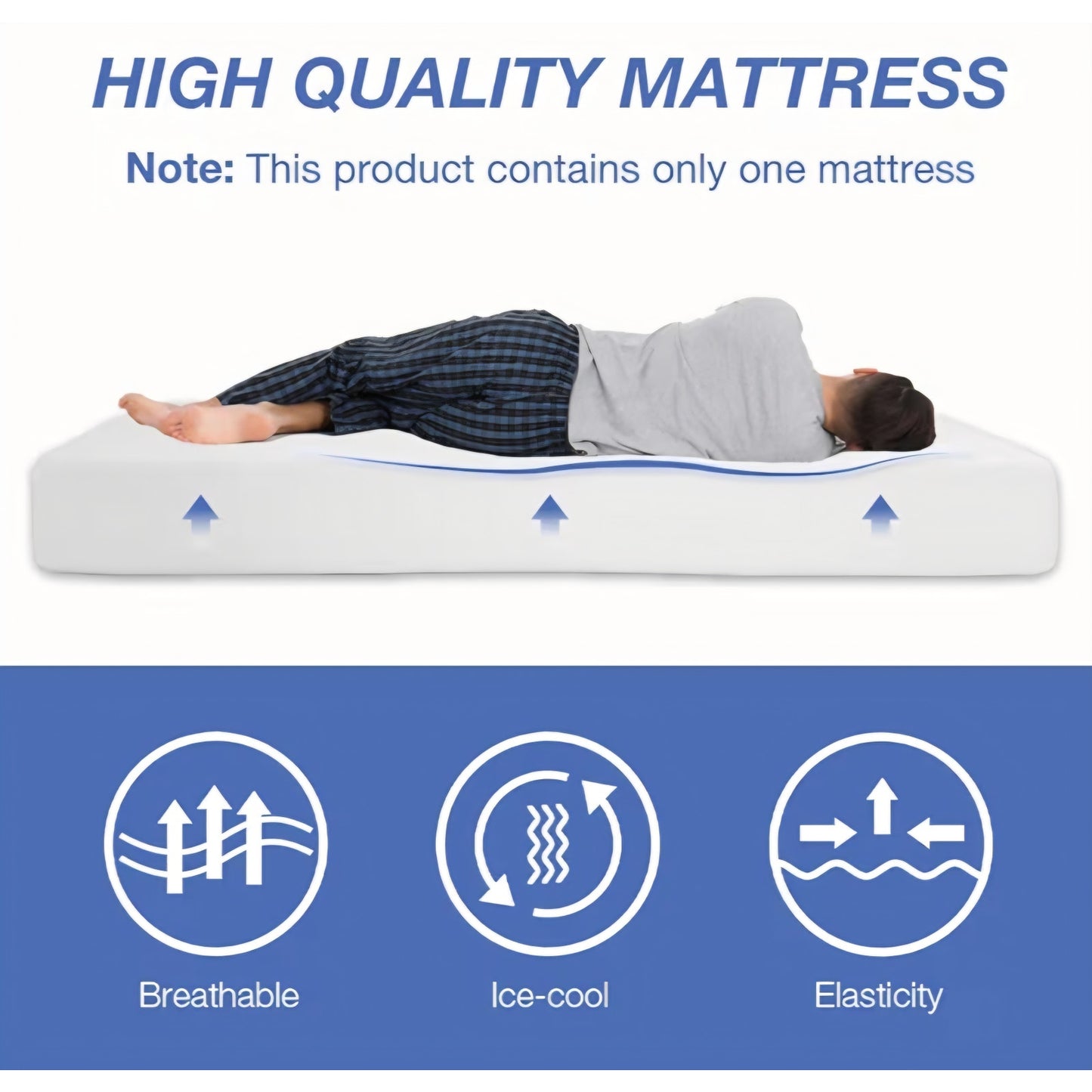 FDW 8 Inch Queen Mattress Medium Firm Gel Memory Foam Mattress
