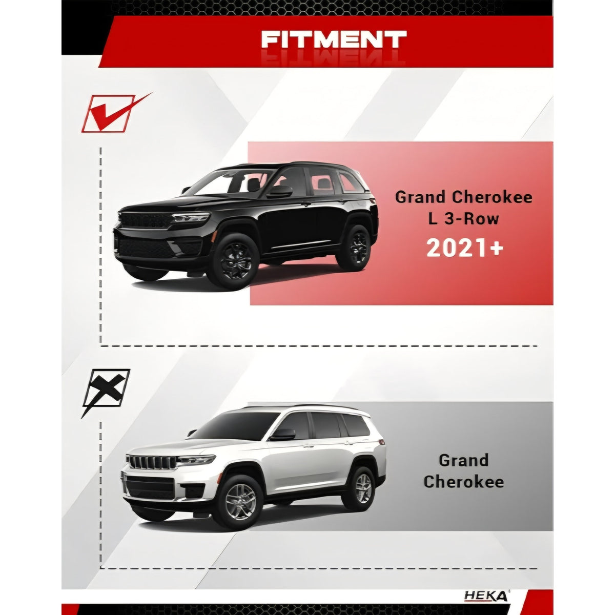 HEKA Running Boards Fit for 2021-2026 Grand Cherokee L 3-Row Aluminum Alloy Anti-Corrosion