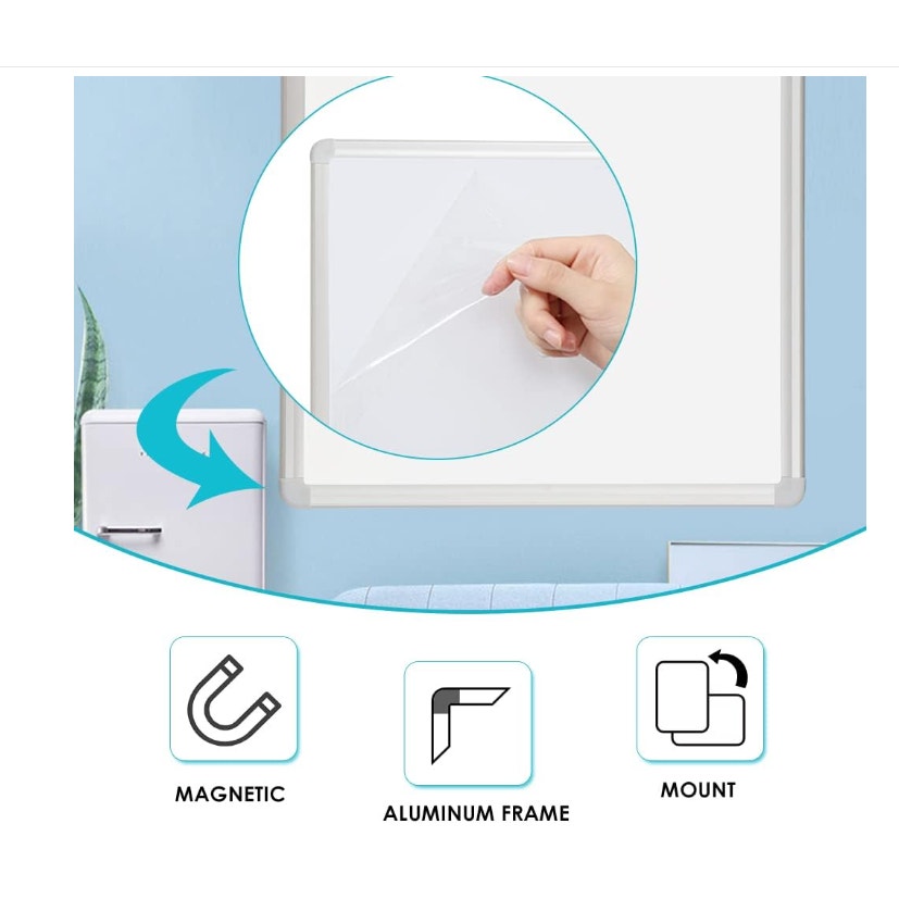 DEVELOP Large Magnetic Dry Erase White Board 72 x 36 Inch, Wall Mounted Whiteboard 6' x 3'
