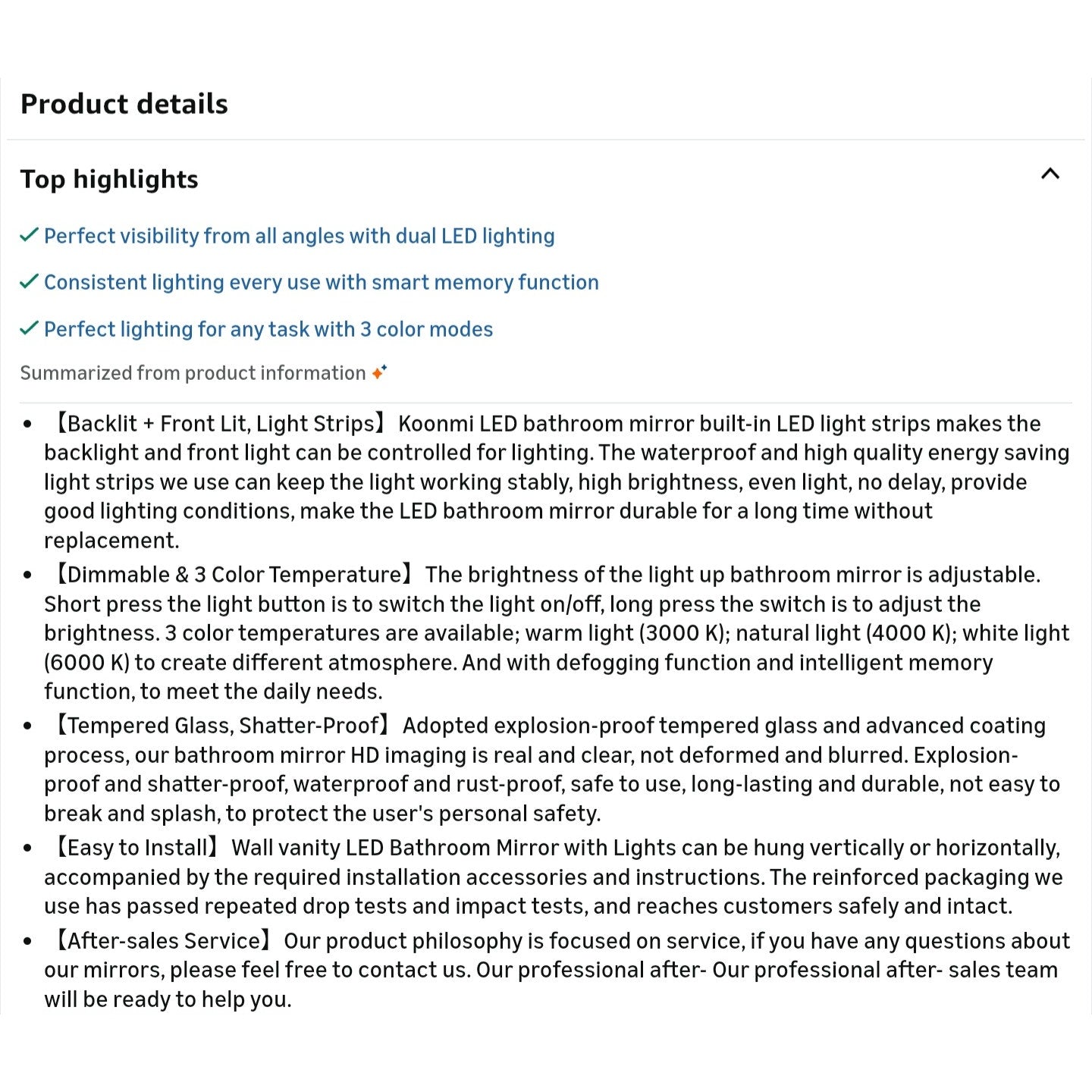 40x60 LED Bathroom Mirror, Backlit + Front Lit, LED Bathroom Mirror with Lights for Wall, 3 Colors