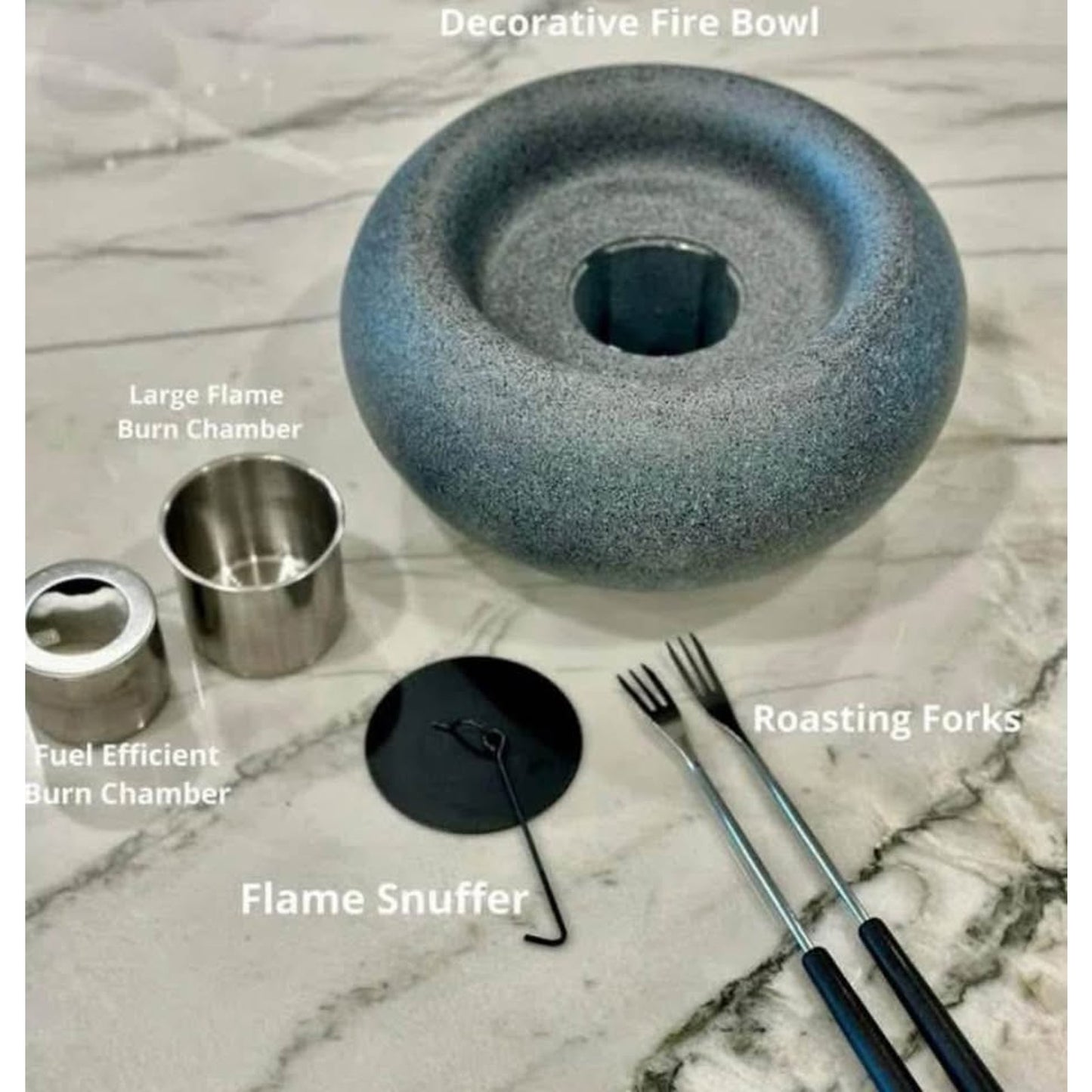 $40 obo XL Portable Table Top Fire Pit - Durable, Concrete Indoor Fire Pit Tabletop, Smokeless Mini