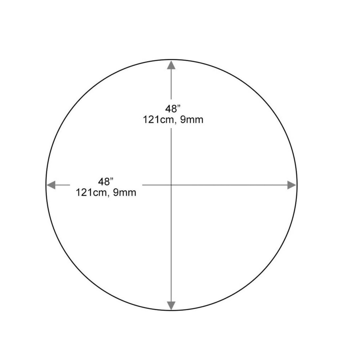 48 inch Round Glass Table Top - Tempered - 1/2" Thick Glass Surface, Safe Beveled Edge, Multipurpose